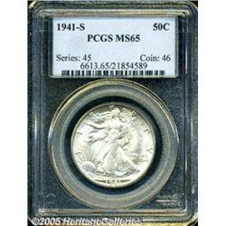 1941-S 50C MS65 PCGS. Honey and lilac colors endo