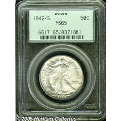 1942-S 50C MS65 PCGS. Sharply struck and satiny, 