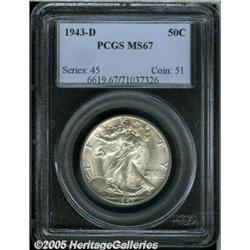 1943-D 50C MS67 PCGS. Well struck and fully lustr