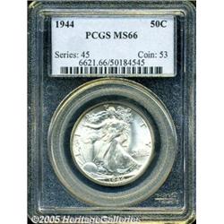1944 50C MS66 PCGS. This gorgeous premium Gem is 