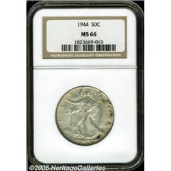 1944 50C MS66 NGC. Lustrous surfaces portray a fe