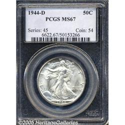 1944-D 50C MS67 PCGS. A bright, sparkling, snow-w