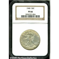 1940 50C PR66 NGC. Creamy toning envelopes bright