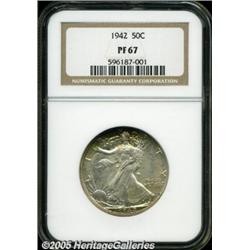 1942 50C PR67 NGC. Fully struck with creamy, sati