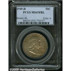 1949-D 50C MS65 Full Bell Lines PCGS. Speckles of