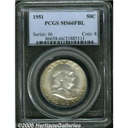 1951 50C MS66 Full Bell Lines PCGS. Silver-gray l
