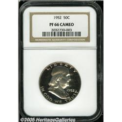1952 50C PR66 Cameo NGC. Brilliant surfaces are d