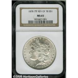 1878 7TF $1 Reverse of 1878 MS65 NGC. A delicatel