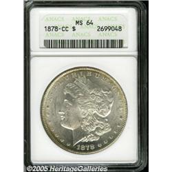 1878-CC $1 MS64 ANACS. Attractive peach patinatio