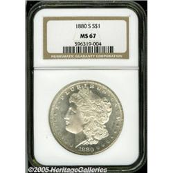 1880-S $1 MS67 NGC. The design elements are sharp