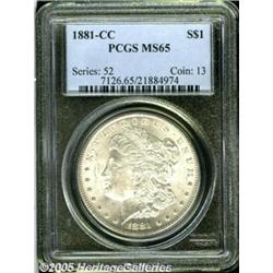 1881-CC $1 MS65 PCGS. Sharply struck, with silver