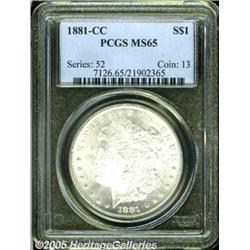1881-CC $1 MS65 PCGS. Lovely silver-gray surfaces