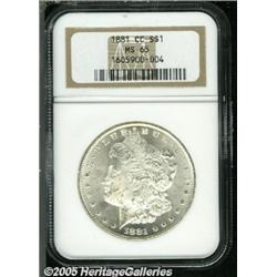1881-CC $1 MS65 NGC. Traces of tan color deny ful