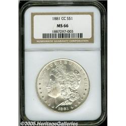 1881-CC $1 MS66 NGC. This beautiful premium Gem i