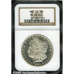 1881-CC $1 MS63 Deep Mirror Prooflike NGC. Well s
