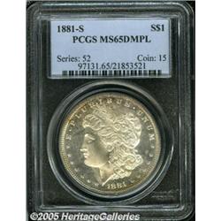 1881-S $1 MS65 Deep Mirror Prooflike PCGS. The li