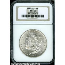 1882-CC $1 MS65 NGC. Smooth surfaces emit strong 