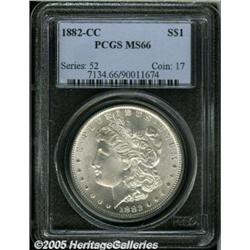1882-CC $1 MS66 PCGS. This CC dollar exhibits bri