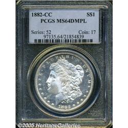 1882-CC $1 MS64 Deep Mirror Prooflike PCGS. Brigh