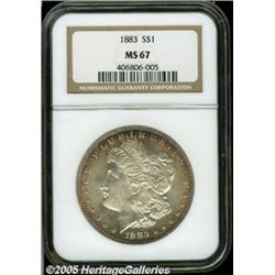 1883 $1 MS67 NGC. Sharply defined, with blazing l