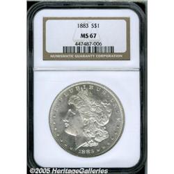 1883 $1 MS67 NGC. Bright, white surfaces are lovi