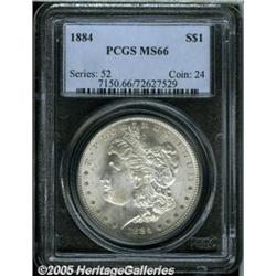 1884 $1 MS66 PCGS. Wisps of tan-gray color embrac