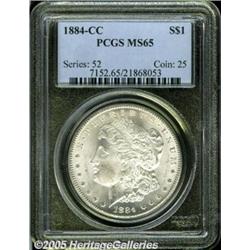 1884-CC $1 MS65 PCGS. Blushes of pale tan patina 