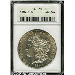 1884-S $1 AU55 ANACS. Just the slightest trace of