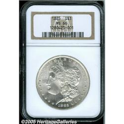 1885 $1 MS66 NGC. White surfaces exhibit radiant 