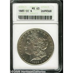1885-CC $1 MS63 ANACS. Pale chestnut and gunmetal