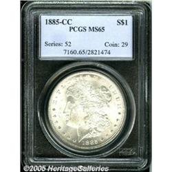 1885-CC $1 MS65 PCGS. A gorgeous CC issue, with w