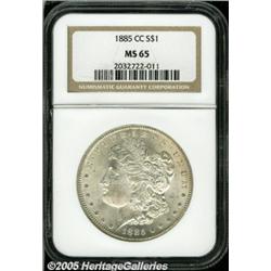 1885-CC $1 MS65 NGC. Sharply struck and very fros