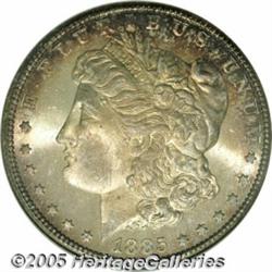 1885-CC $1 MS66 NGC. A moderately toned and mildl