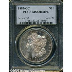 1885-CC $1 MS63 Deep Mirror Prooflike PCGS. Splot