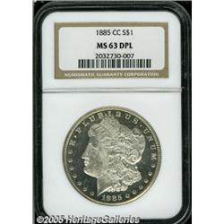 1885-CC $1 MS63 Deep Mirror Prooflike NGC. Sharpl