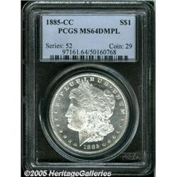 1885-CC $1 MS64 Deep Mirror Prooflike PCGS. Frost