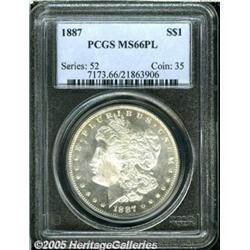 1887 $1 MS66 Prooflike PCGS. Mirrored fields offe