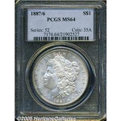 1887/6 $1 MS64 PCGS. The curve of the base of an 