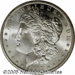 1887-S $1 MS65 NGC. A well struck, brilliant, and