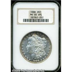 1888 $1 MS64 Deep Mirror Prooflike NGC. Crisply s