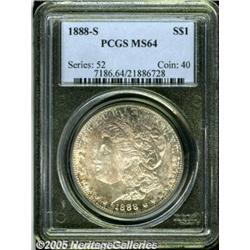 1888-S $1 MS64 PCGS. Touches of mauve patina roll