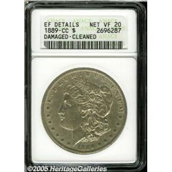 1889-CC $1 --Damaged, Cleaned--ANACS. XF Details,