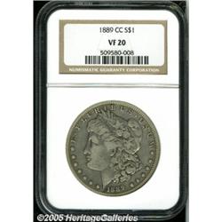1889-CC $1 VF20 NGC. A key to the series, this do