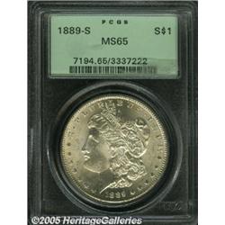 1889-S $1 MS65 PCGS. Well struck design elements,