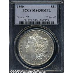 1890 $1 MS63 Deep Mirror Prooflike PCGS. Nice des