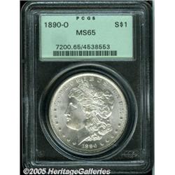 1890-O $1 MS65 PCGS. Boldly struck for the issue,