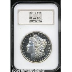 1891-S $1 MS64 Deep Mirror Prooflike NGC. A very 