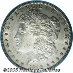 1895-O $1 AU58 PCGS. Partially lustrous, the silv