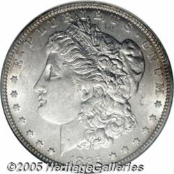 1895-O $1 MS60 NGC. A bit softly struck, as is ty