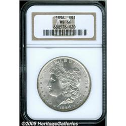 1896 $1 MS66 NGC. Intricately struck and fully lu